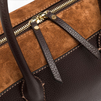 Borsa a bauletto Gianni Chiarini "Gemma" in pelle e camoscio - misura grande - 7