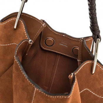 Borsa a mano Gianni Chiarini "Era" in camoscio con busta interna e tracolla - misura media - 5