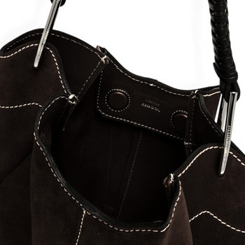Borsa a mano Gianni Chiarini "Era" in camoscio con busta interna e tracolla - misura media - 5