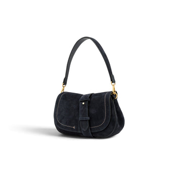Borsa a spalla Gianni Chiarini "Helena Round" in camoscio con tracolla - Misura media - 4