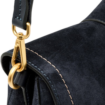 Borsa a spalla Gianni Chiarini "Helena Round" in camoscio con tracolla - Misura media - 6