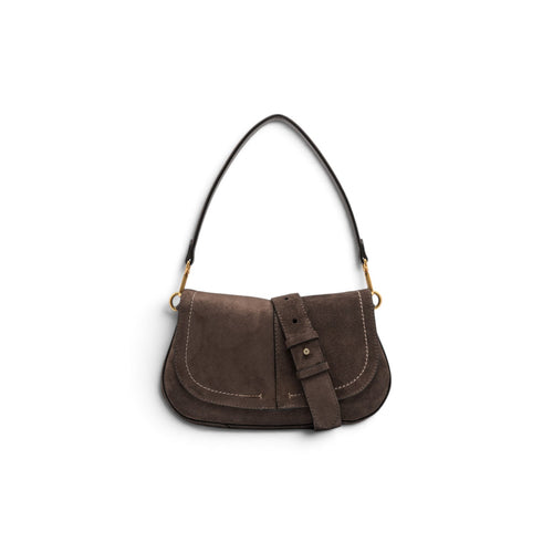 Borsa a spalla Gianni Chiarini "Helena Round" in camoscio con tracolla - Misura media