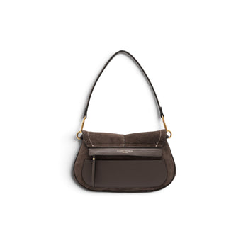 Borsa a spalla Gianni Chiarini "Helena Round" in camoscio con tracolla - Misura media - 3