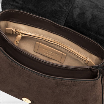 Borsa a spalla Gianni Chiarini "Helena Round" in camoscio con tracolla - Misura media - 5