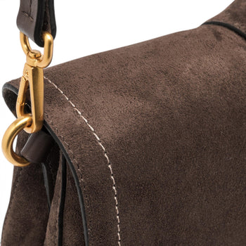 Borsa a spalla Gianni Chiarini "Helena Round" in camoscio con tracolla - Misura media - 6