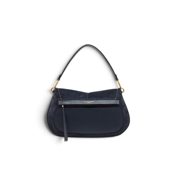 Borsa a spalla Gianni Chiarini "Helena Round" in camoscio con tracolla - Misura grande - 3