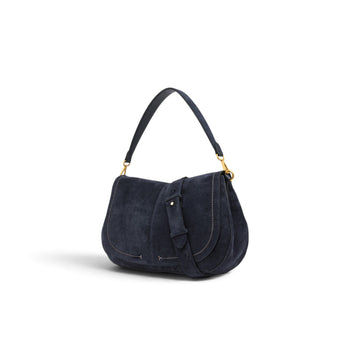 Borsa a spalla Gianni Chiarini "Helena Round" in camoscio con tracolla - Misura grande - 4