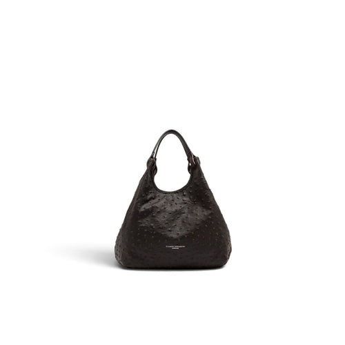 Borsa a mano Gianni Chiarini "Dua" in pelle stampa struzzo con tracolla - Mis. media