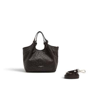 Borsa a mano Gianni Chiarini "Dua" in pelle stampa struzzo con tracolla - Mis. media - 3