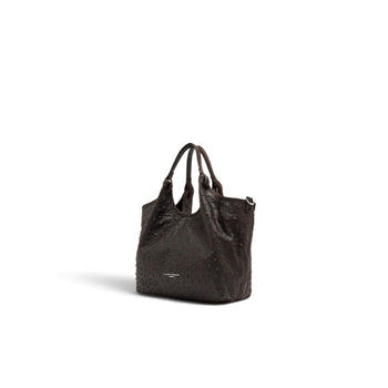 Borsa a mano Gianni Chiarini "Dua" in pelle stampa struzzo con tracolla - Mis. media - 5