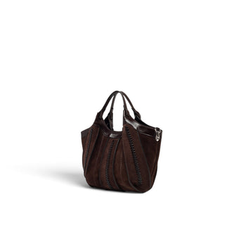 Borsa Gianni Chiarini "Dua" in camoscio con infilature - Mis. media - 5