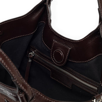 Borsa Gianni Chiarini "Dua" in camoscio con infilature - Mis. media - 6