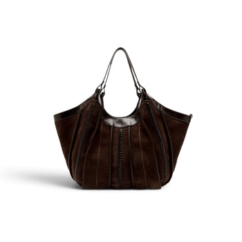 Borsa Gianni Chiarini "Dua" in camoscio con infilature - Mis. grande - 4