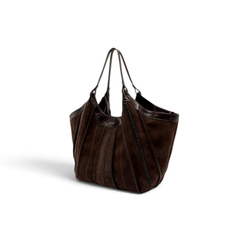 Borsa Gianni Chiarini "Dua" in camoscio con infilature - Mis. grande - 5