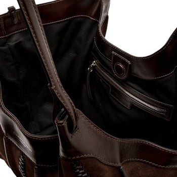 Borsa Gianni Chiarini "Dua" in camoscio con infilature - Mis. grande - 6