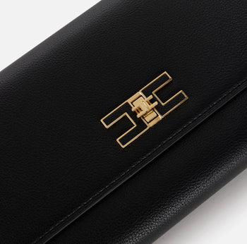 Borsa a tracolla / busta Elisabetta Franchi in ecopelle con logo in metallo - 4