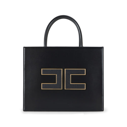Borsa a mano Elisabetta Franchi in ecopelle con maxi logo e tracolla