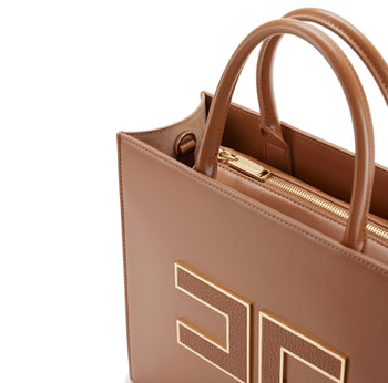 Borsa a mano Elisabetta Franchi in ecopelle con maxi logo e tracolla - 4