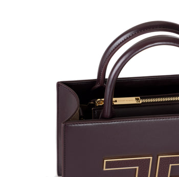 Borsa a mano piccola Elisabetta Franchi in ecopelle con maxi logo e tracolla - 5