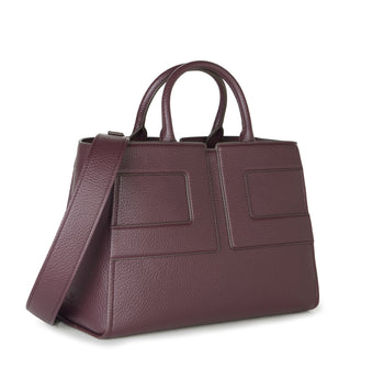 Borsa a mano grande Elisabetta Franchi in ecopelle grain con maxi logo e tracolla - 3