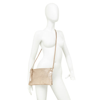 Busta Gianni Chiarini Hermy in pelle laminata con tracolla - 6