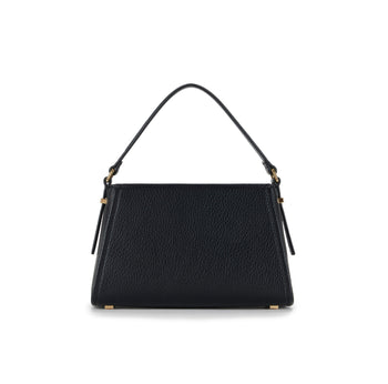 Borsa a mano piccola Elisabetta Franchi in ecopelle grain con maxi logo - 3