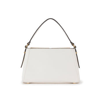 Borsa a mano piccola Elisabetta Franchi in ecopelle grain con maxi logo - 3