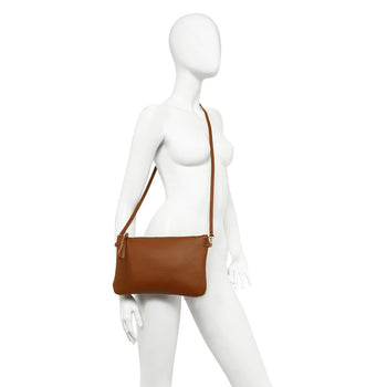 Busta Gianni Chiarini Hermy in pelle martellata con tracolla - 7