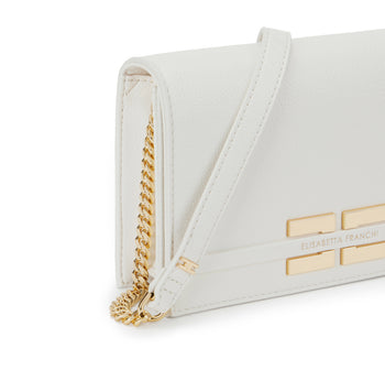 Busta Elisabetta Franchi in ecopelle con maxi logo e tracolla - 4