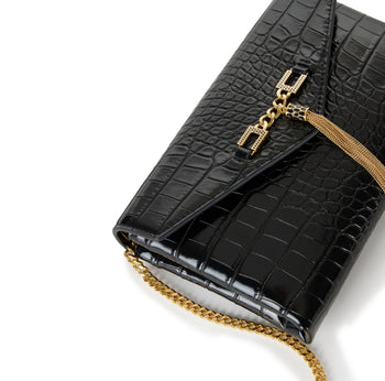 Busta/tracolla Elisabetta Franchi in ecopelle stampa cocco - 5