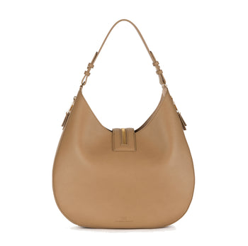 Borsa hobo grande Elisabetta Franchi con zip ornamentali  CAMEL - 3