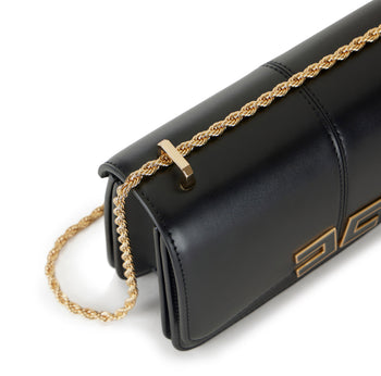 Borsa a tracolla Elisabetta Franchi in ecopelle con logo in metallo - 4