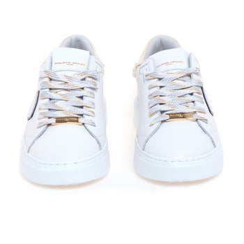 Sneaker Philippe Model Temple in pelle con talloncino in canvas sfilacciato - 5