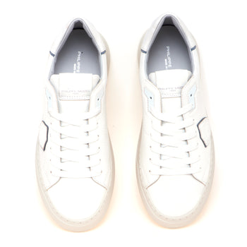 Sneaker Philippe Model Temple in pelle con effetto spatulè e profili in grigio - 5
