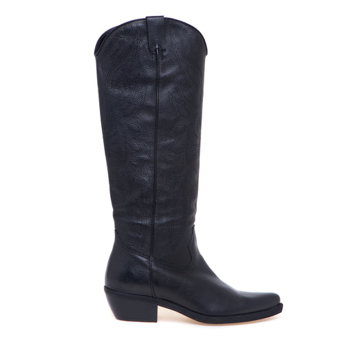 Stivale texano Felmini in pelle ricami
