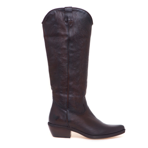Stivale texano Felmini in pelle ricami