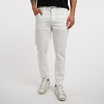 Pantalone in denim bianco Pt Torino - tapperd fit - 7