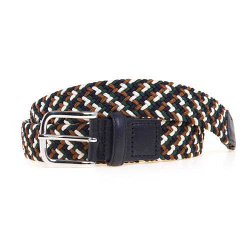 Cintura Gavazzeni "Mississipi" in tessuto treccia elasticizzata multicolor
