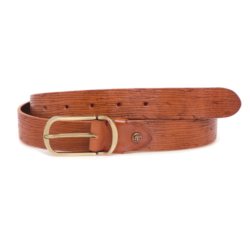 Cintura Gavazzeni "Allier" in pelle stampata con fibbia ottone