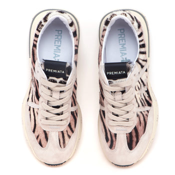 Sneaker Premiata Cassie in camoscio e cavallino zebrato - 5