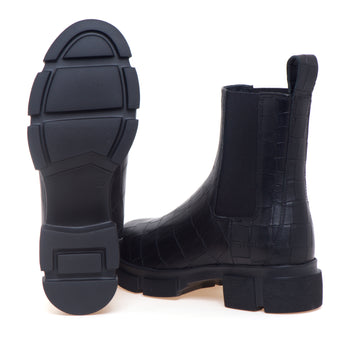 Chelsea boot Copenhagen in pelle stampa cocco con suola in gomma - 4
