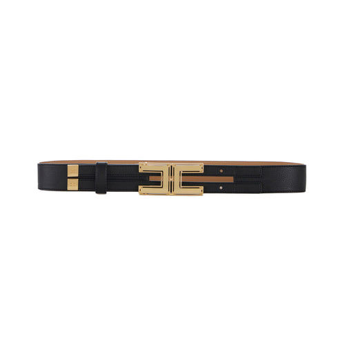 Cintura in pelle Elisabetta Franchi con fibbia logo
