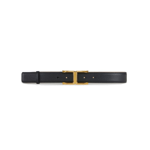 Cintura in pelle martellata Elisabetta Franchi con fibbia logo (H. 3 cm)