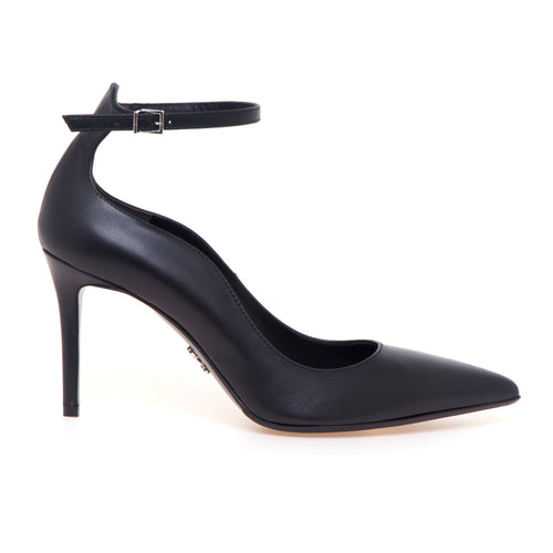 Sergio Levantesi leather pumps with ankle strap and 85 mm heel