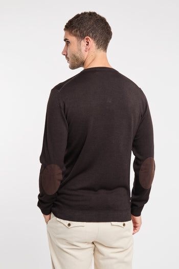 Maglia girocollo Daniele Fiesoli in lana merino extrafine con toppe - 4