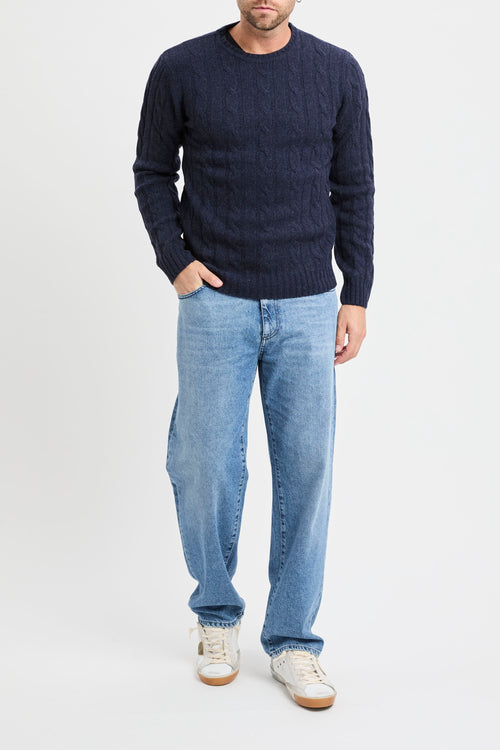 Maglione a girocollo Daniele Fiesoli con costa treccia