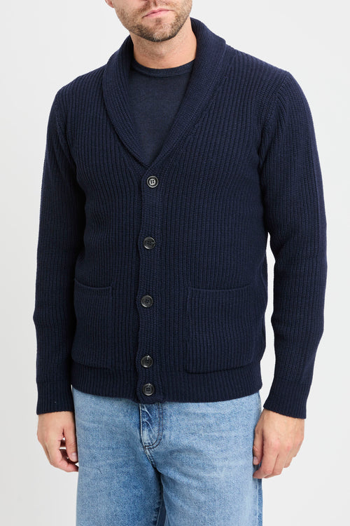 Cardigan sciallato Daniele Fiesoli in lana merino con tasche