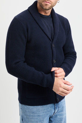 Cardigan sciallato Daniele Fiesoli in lana merino con tasche - 4