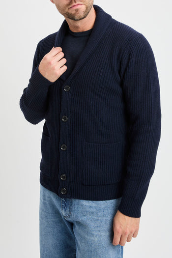 Cardigan sciallato Daniele Fiesoli in lana merino con tasche - 5
