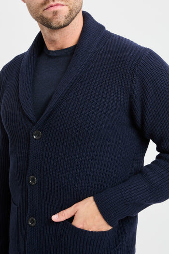 Cardigan sciallato Daniele Fiesoli in lana merino con tasche - 6